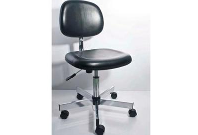 Black Anti Static Leather Chair with Large Seat