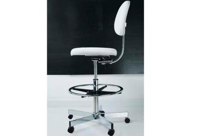 White Anti Static Leather Chair with Foot Ring