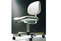 White Anti Static Leather Chair with Medium Seat